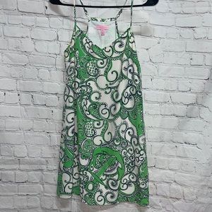 Lily Pulitzer Green & White Paisley Dress Size XS